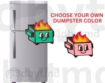 Dumpy the Dumpster Fire Magnet | Fridge Fun | Office Prank Gift | Gag Gift | His & Hers