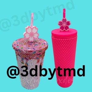 Cherry Blossom (regular) Straw Topper | 3D Printed for 8.5mm STANDARD straws only - NOT for Stanley!