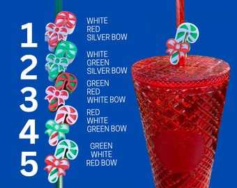 Magical Candy Cane Straw Toppers | 3D Printed for 8.5mm STANDARD straws only - NOT for Stanley!