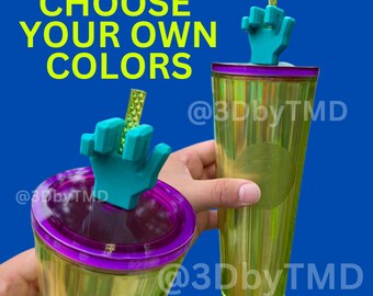 Middle Finger Straw Topper, Flip The Bird, F you, LOL gag gift | 3D Printed for 8.5mm STANDARD straws only - NOT for Stanley!