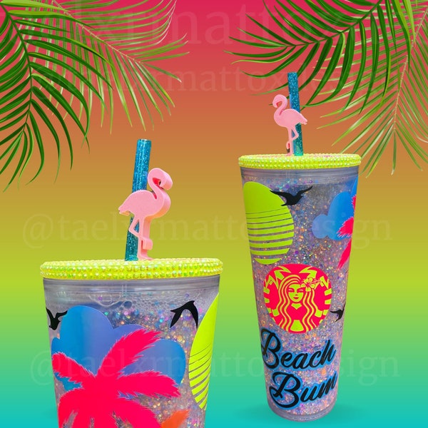 Pink Flamingo Straw Topper | 3D Printed for 8.5mm STANDARD straws only - NOT for Stanley!