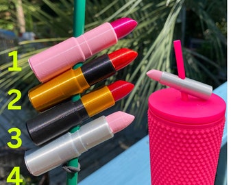 Lipstick Straw Topper 1-7 | 3D Printed for 8.5mm STANDARD straws only - NOT for Stanley!