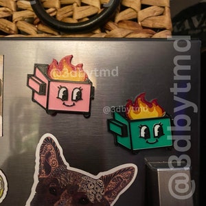 Dumpy the Dumpster Fire Magnet Fridge Fun Office Prank Gift Gag Gift His & Hers image 3