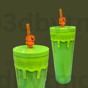 Big Bootie Pumpkin Straw Topper | 3D Printed for 8.5mm standard straws AND Stanley 30/40oz!