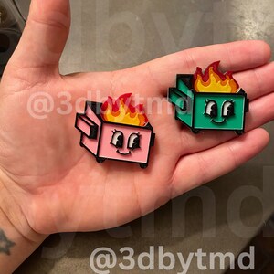 Dumpy the Dumpster Fire Magnet Fridge Fun Office Prank Gift Gag Gift His & Hers image 4