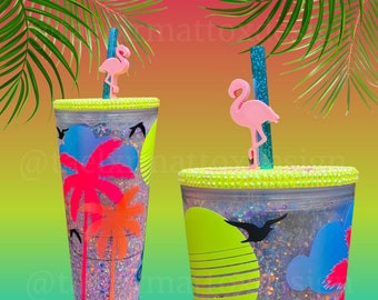 Pink Flamingo Straw Topper | 3D Printed for 8.5mm STANDARD straws only - NOT for Stanley!