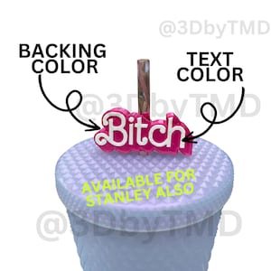 B*tch Straw Topper | 3D Printed for 8.5mm standard straws AND Stanley 30/40oz!