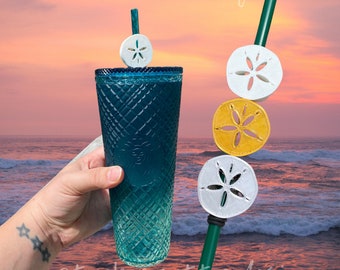 Sand Dollar Straw Topper | 3D Printed for 8.5mm STANDARD straws only - NOT for Stanley!