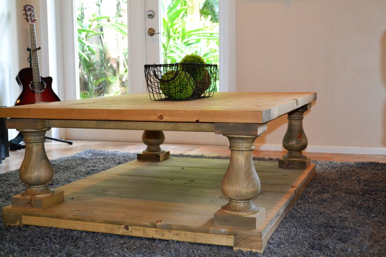 Balustrade Farmhouse Coffee Table Etsy
