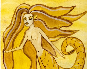 Scorpip Mermaid Zodiac Horoscope Astrology Print Monochromatic Series by Laurie Leigh