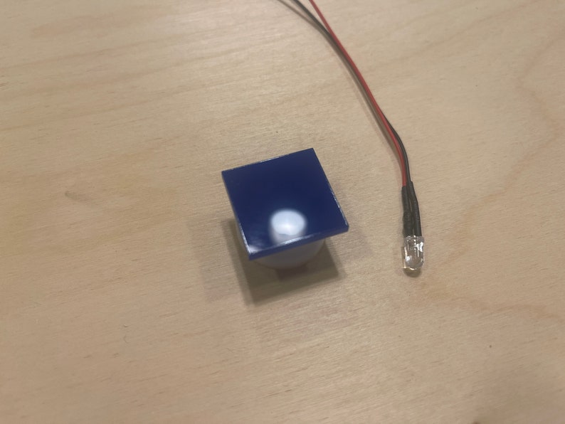 Star Wars Easy LED-tegel acryl vierkant knoppen met ingebouwde lichtdiffusers BLUE - with 5mm LED