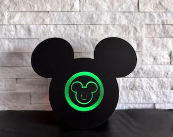 Hidden Mickey Magic Touch Light and Sound Interactive LED Wall Art Disney Inspired Handmade Gift Magical Home Decor Tap Activated Light