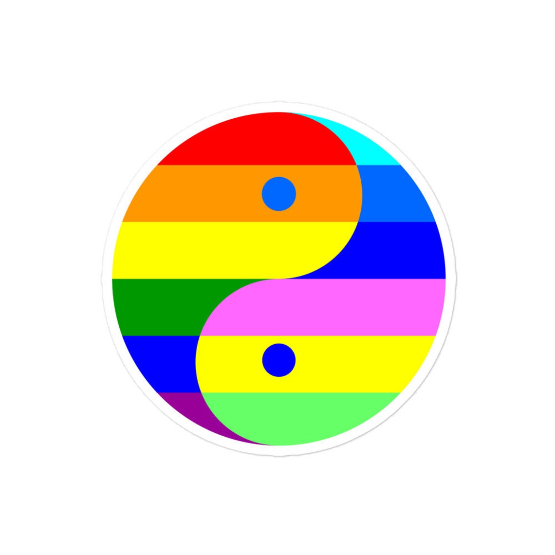 New Color Novelty Vinyl Sticker LGBT YinYang Yin Yang Gay Etsy
