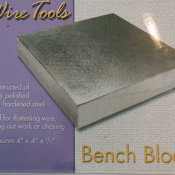 Steel Bench Block 4"x 4" x 1/2" , Bead Smith Steel Block for Jewelry Making