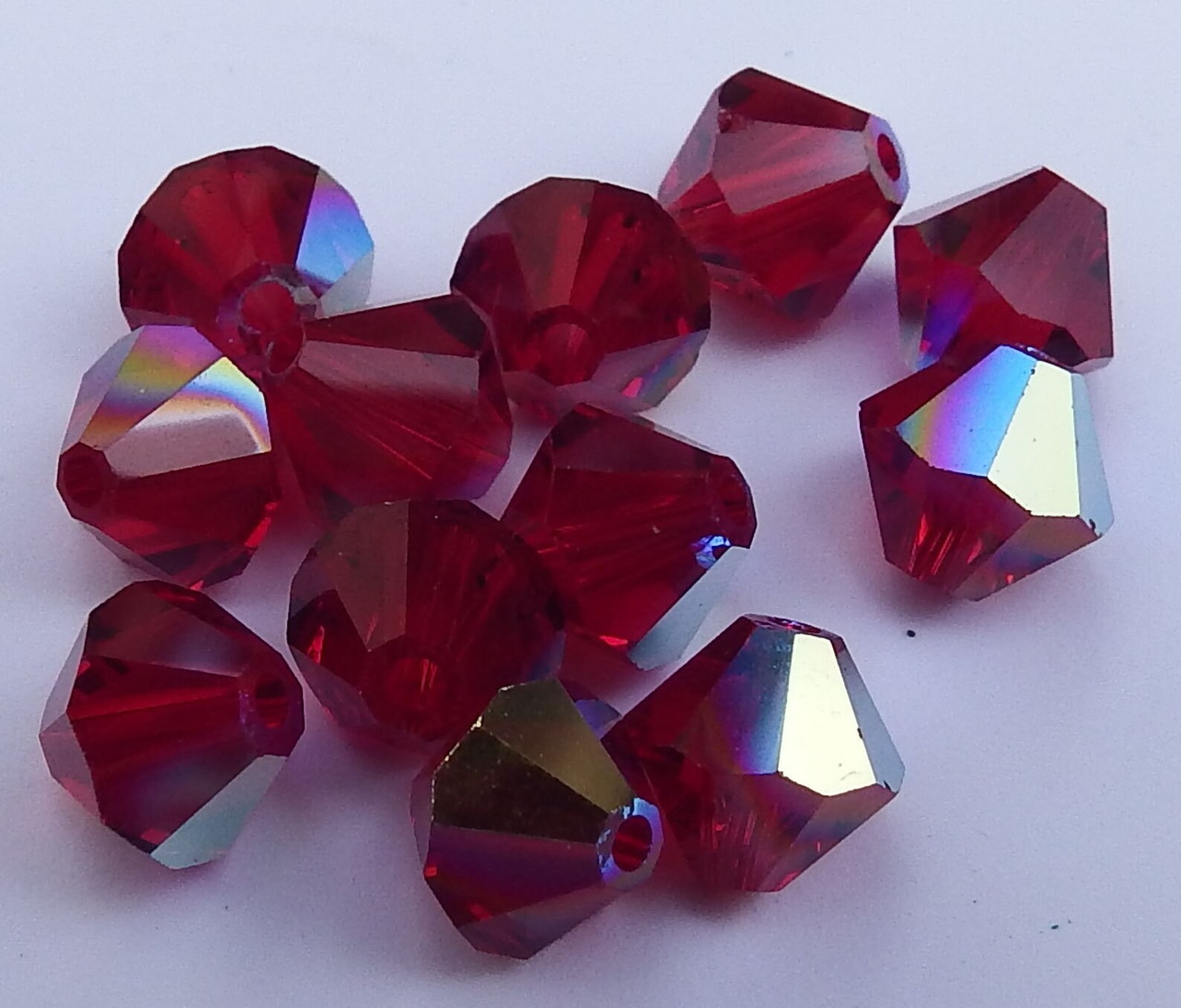 6 Mm Siam Red Swarovski Crystal, 5301 Bicone, Reg. Finish, Package of