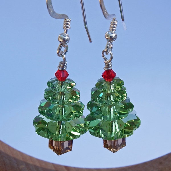 Swarovski Crystal Tree Earrings Etsy