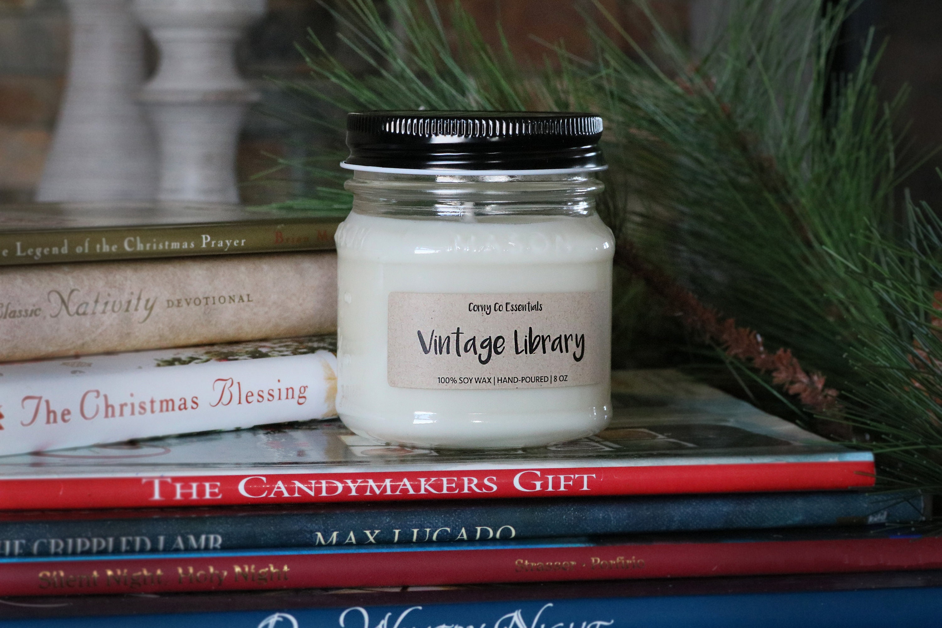 Vintage Library Candle 8 Oz Reading Candle Teakwood Etsy