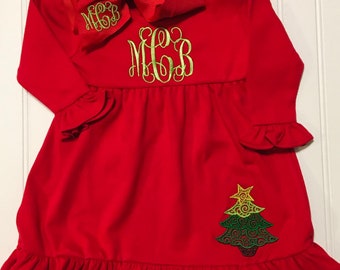 Personalized Dress/Christmas Dress/Toddler Dress/Christmas/Girls Outfit