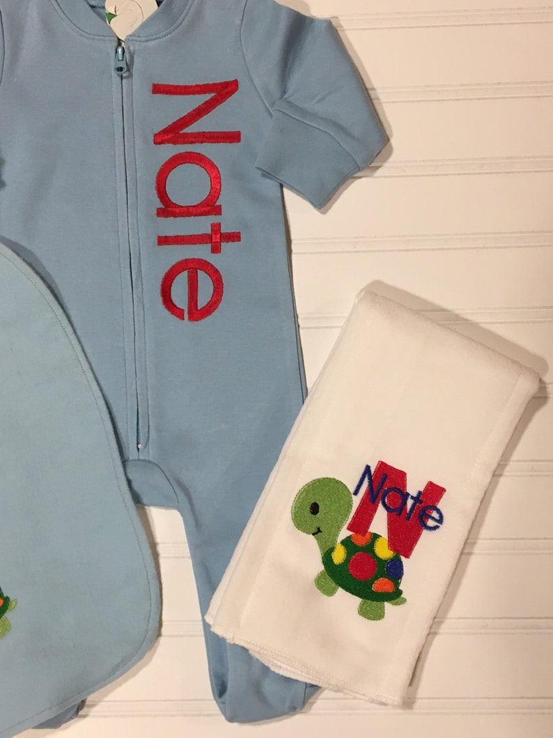 Personalized FootiePersonalized Burp ClothPersonalized Baby BibPersonalized Baby ItemMonogram SleeperPersonalized Baby Sleeper