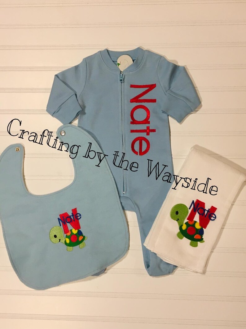 Personalized FootiePersonalized Burp ClothPersonalized Baby BibPersonalized Baby ItemMonogram SleeperPersonalized Baby Sleeper