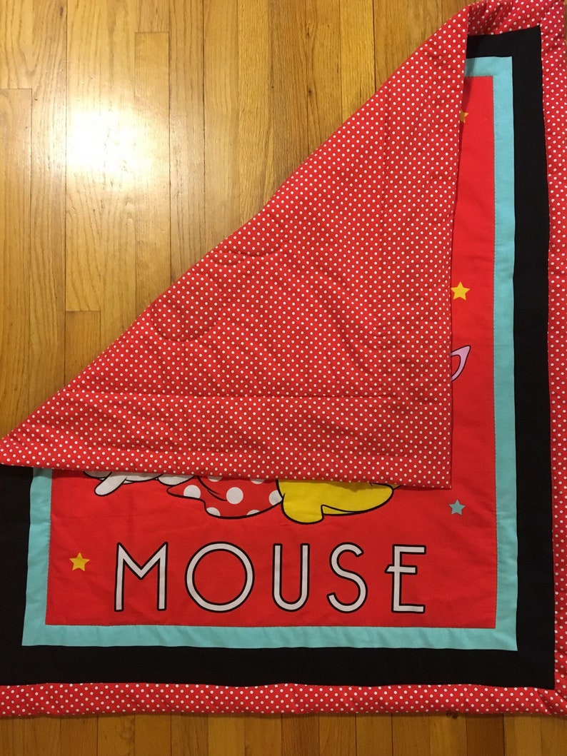 Baby Quilt/baby Quilt Panel/minnie Mouse Quilt/baby Girl Etsy