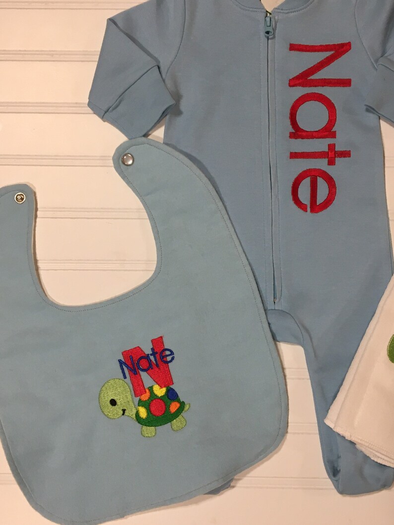 Personalized FootiePersonalized Burp ClothPersonalized Baby BibPersonalized Baby ItemMonogram SleeperPersonalized Baby Sleeper