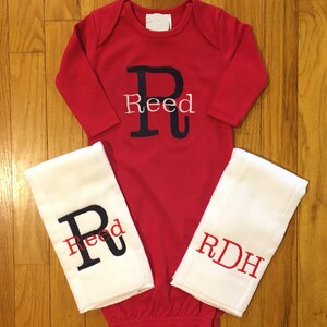 Personalized Baby Gown/Personalized Burp Cloths/Monogram Baby Gown/Coming Home Gown/Personalized Baby Item