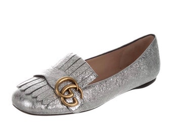 prada gold ballet flats