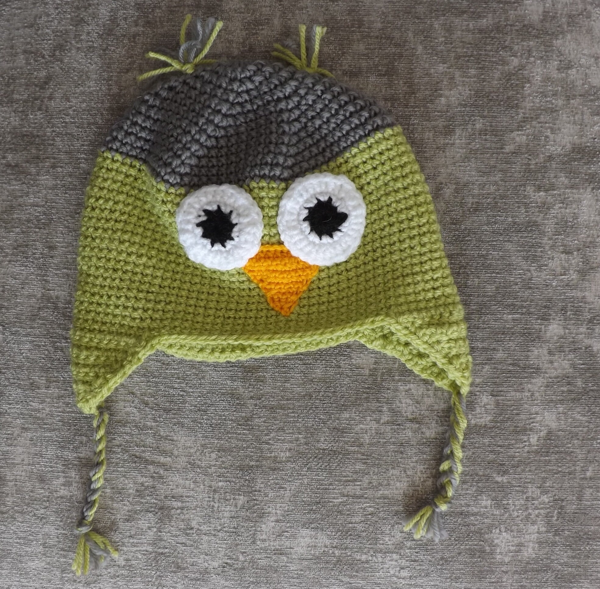 Hand Crocheted OWL HAT, Baby's Hat, Unisex Baby's Hat, 6-12 Months or 1-2 Years, Various Col