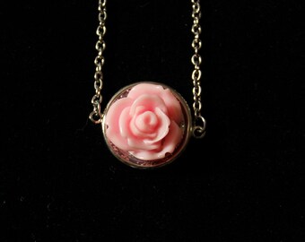 Resin Rose Necklace | Etsy