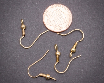 100x Bronze//Platinum Earwires Ball/&Coil Findings 19mm Hypo-allergenic Fish Hooks
