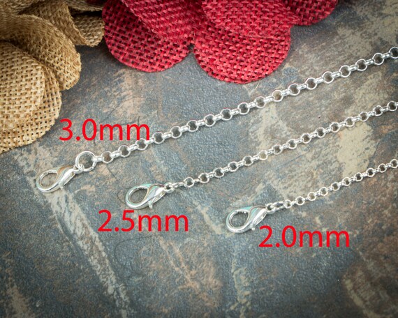 15 Pieces Stainless Steel 2.5mm Link Chains With Lobster Clasps - 18 Inch Jewelry Making Supplies