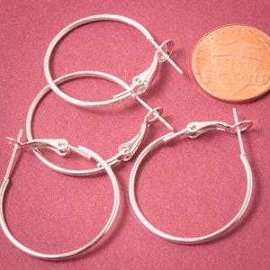 100 Pcs (50 Pair) Silver Plated Lever Back Earring Hoops 25mm / Bulk Jewelry DIY / Ear hook / Bead Hoop / Z014-100