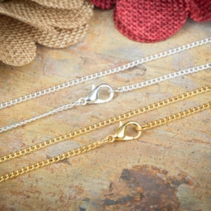 10 Silver Plated Necklaces / Petite Curb Chain 2.0mm link / Lobster Clasp / 18 20 24 Inch / Bulk Necklace DIY / ZF358-10 image 2