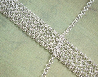 32ft Silver Rolo Chain SOLDERED - 2mm Round Rolo Link - Bulk Chain / Bulk Necklace Chain Jewelry Diy / Charm Bracelet Chain / ITEM 1077-32