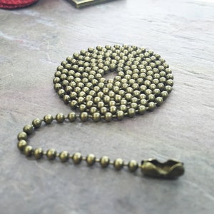 50 Antique Brass BALL Chains / 2.4mm / Bulk Necklace Chain / With Closure / 24 Inch / Jewelry DIY / BOHO style / ZF293-50 image 2