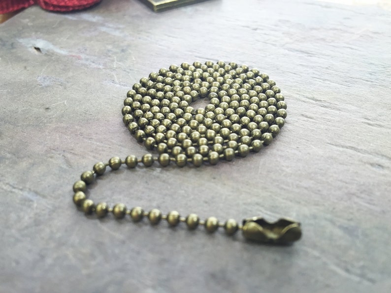 50 Antique Brass BALL Chains / 2.4mm / Bulk Necklace Chain / With Closure / 24 Inch / Jewelry DIY / BOHO style / ZF293-50 image 2