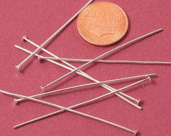 100 Pcs Silver Plated Head Pin 2in / 21 Gauge / Z023-100