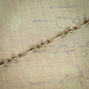 32ft Antique Brass Chain Vintage Long Short Figaro Fancy Links 3-6mm links Bulk Necklace Chain Jewelry DIY / Z088-32 image 3