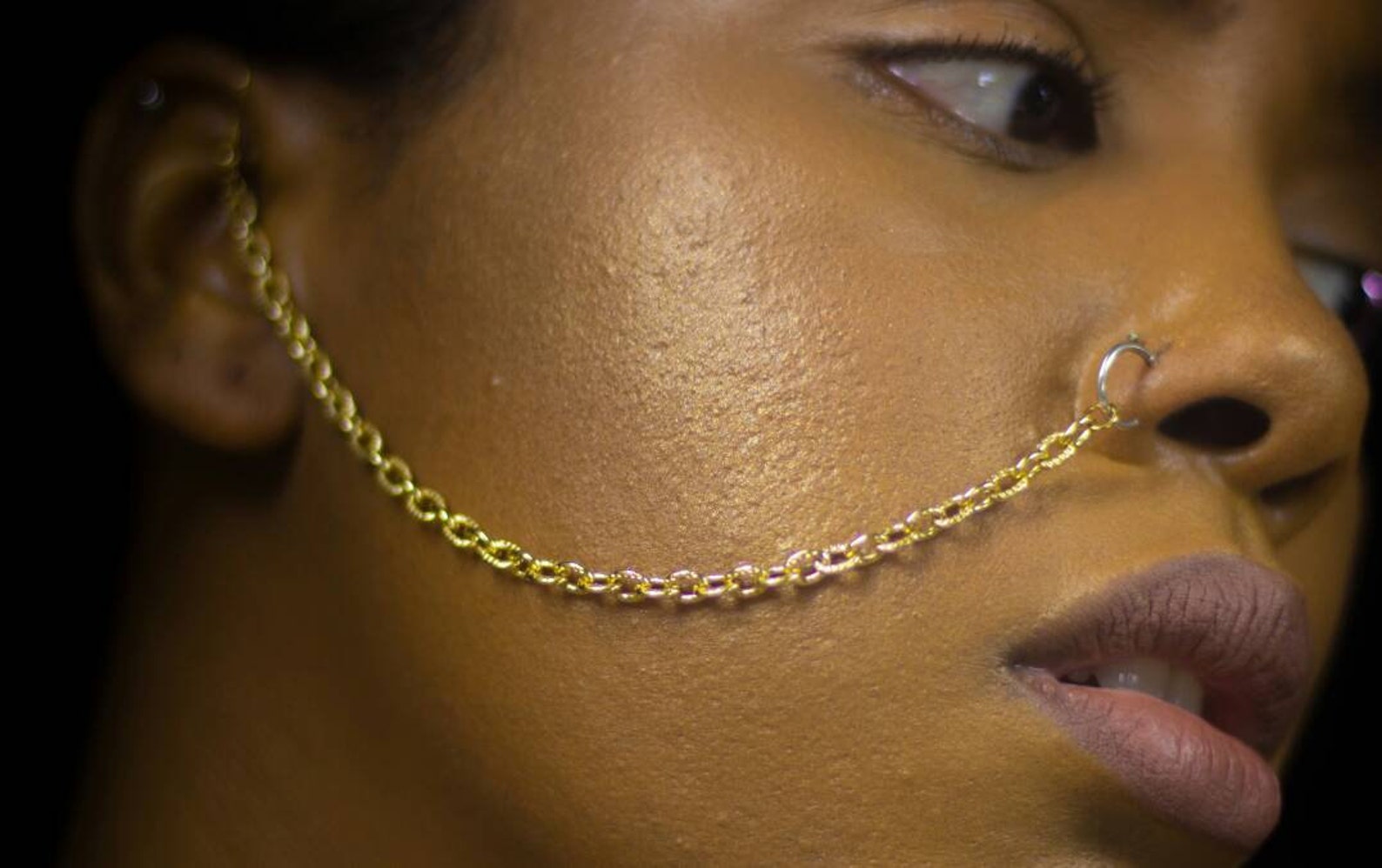 Nose Chain or Septum Nose Chain Bridal Nose Chain Indian Nose Chainface