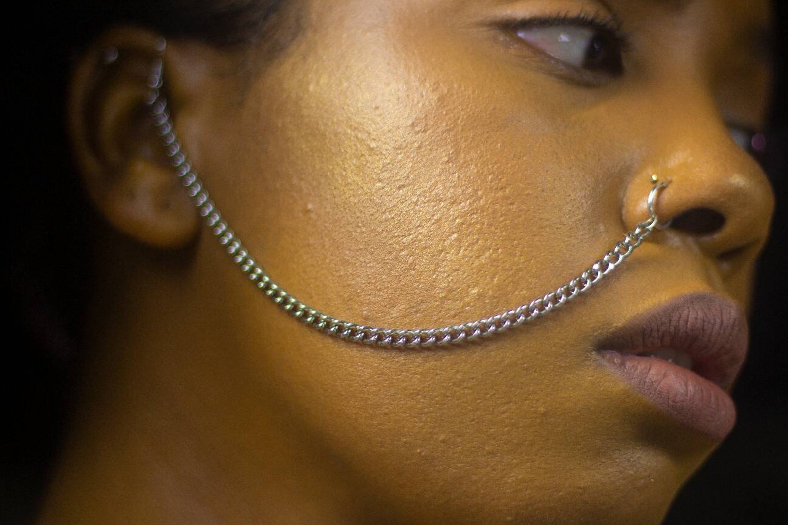 Nose Chain or Septum Nose Chain Bridal Nose Chain Indian Nose Chainface