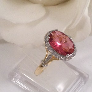 Vintage Jewellery Yellow Gold Ring with Ruby and White Sapphires Antique Art Deco Dress Jewelry small to medium  ring size 7 or O
