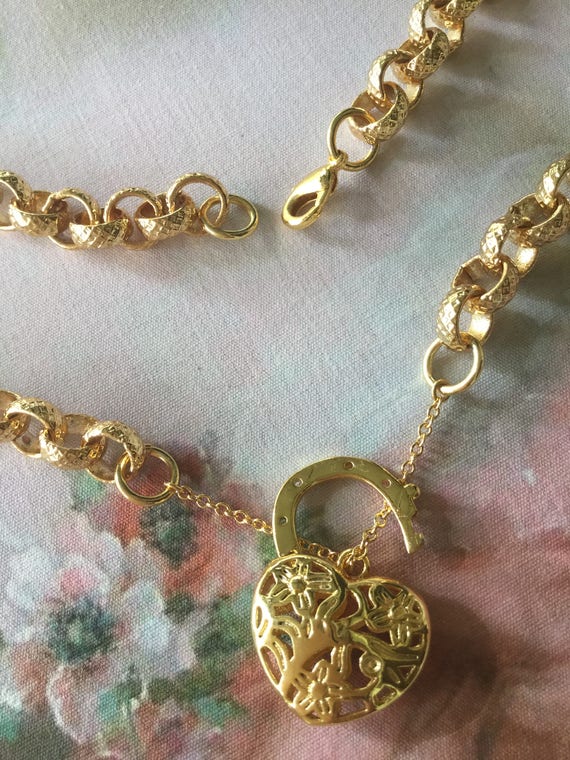 Vintage Jewellery Yellow Gold Embossed Chain Neck… - image 8