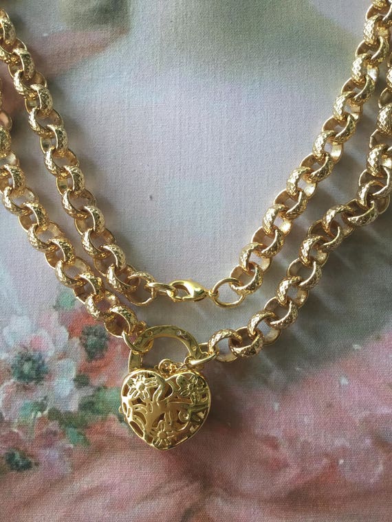 Vintage Jewellery Yellow Gold Embossed Chain Neck… - image 6