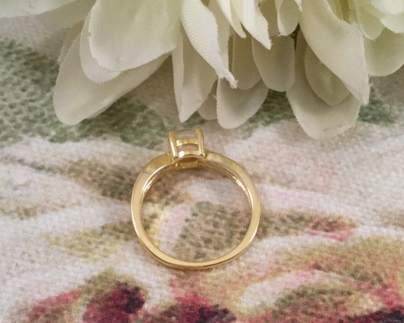 Vintage Retro Jewellery Yellow Gold Ring with Opa… - image 7