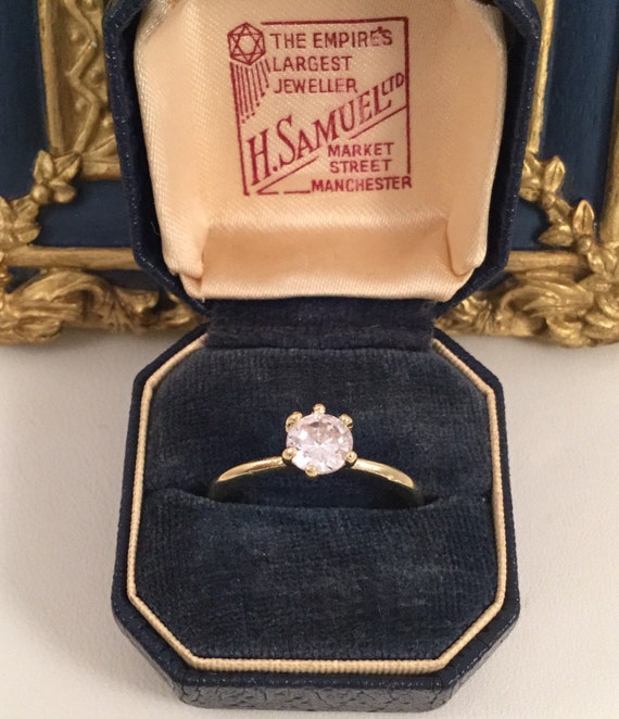 Vintage Jewellery Yellow Gold Ring White Diamond … - image 5