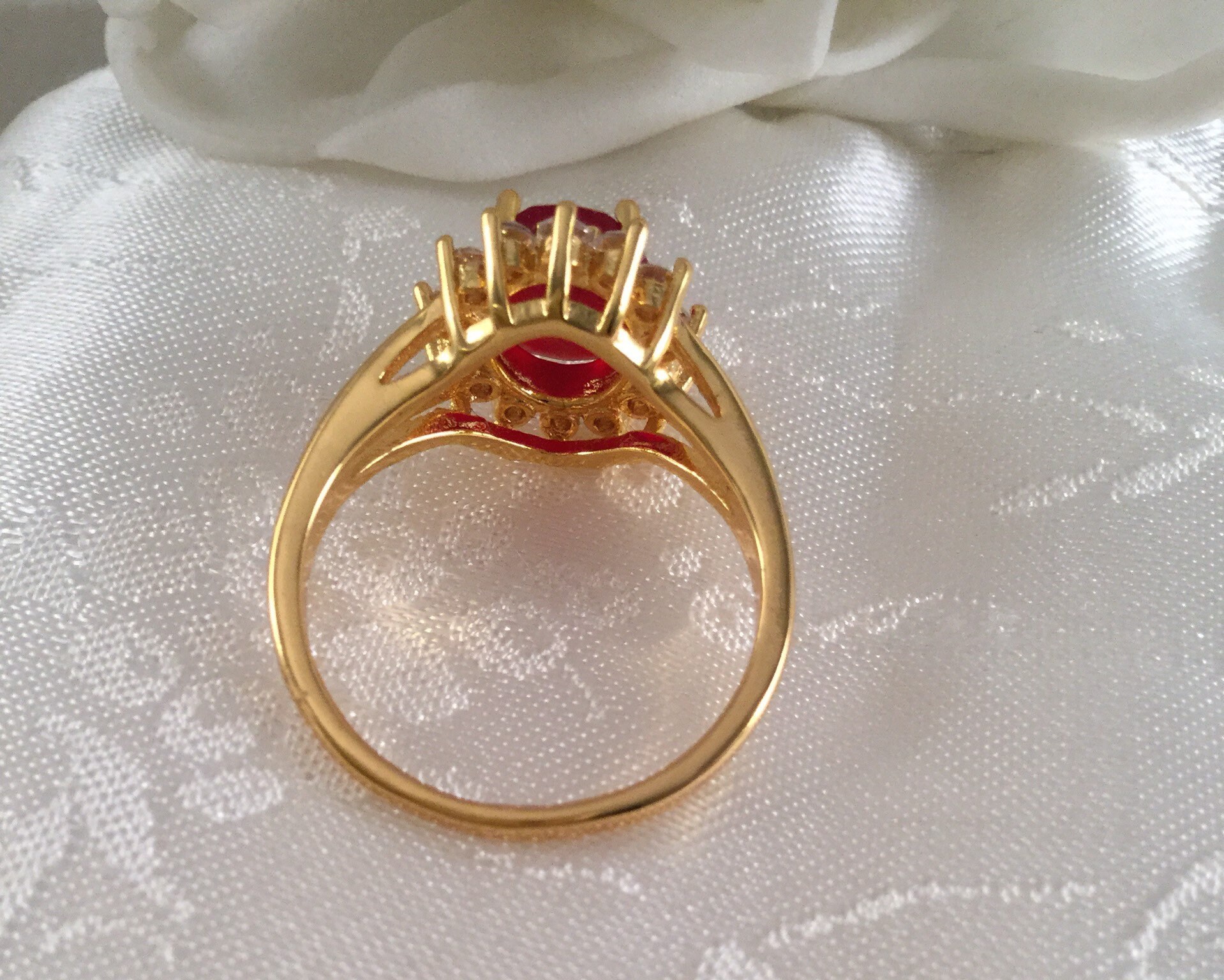 ゴールド リング 指輪 英国 レディース サファイア ビンテージ 鑑定付  