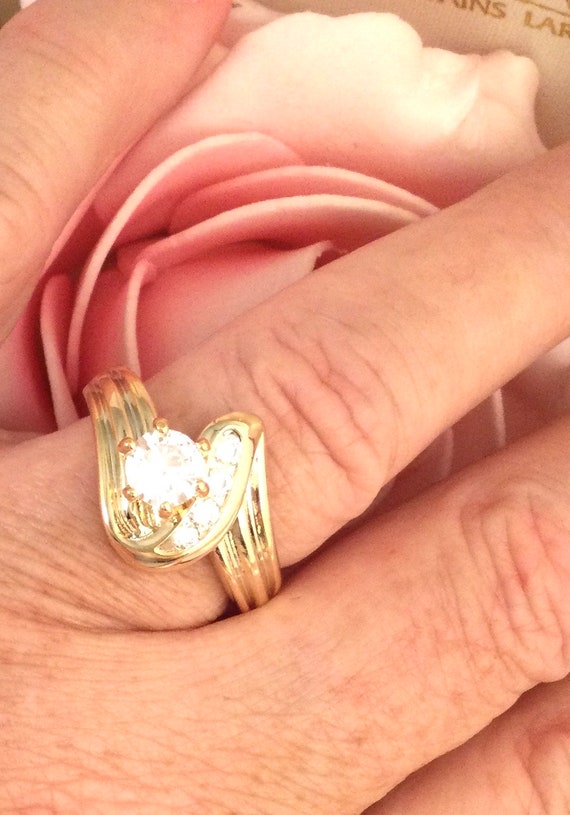Vintage Jewellery Yellow Gold Ring Diamonds Antiq… - image 3