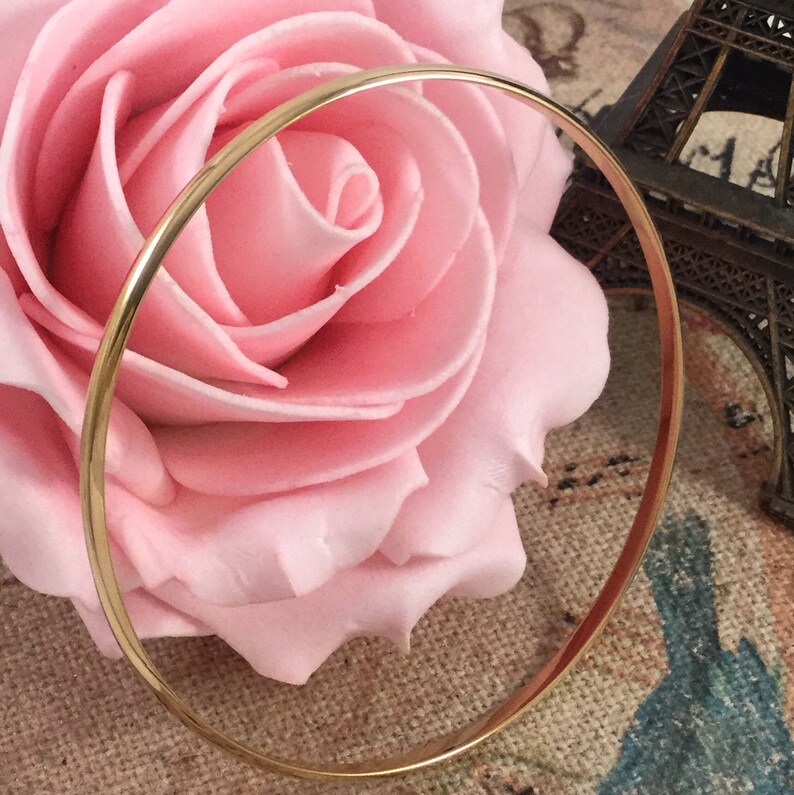Vintage Jewellery Yellow Gold Bangle Jewelry 8 inches