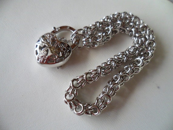 Vintage Jewellery White Gold Bracelet Byzantine C… - image 2